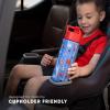 imageSimple Modern Kids Summit Water Bottle with Straw Lid  Blippi 14oz Stainless Steel Cup Insulated Tumbler for Toddlers School  Blippi SpaceDinosaur Roar