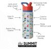 imageSimple Modern Kids Summit Water Bottle with Straw Lid  Blippi 14oz Stainless Steel Cup Insulated Tumbler for Toddlers School  Blippi SpaceRad Dino