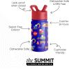 imageSimple Modern Kids Summit Water Bottle with Straw Lid  Blippi 14oz Stainless Steel Cup Insulated Tumbler for Toddlers School  Blippi SpaceUnder Construction