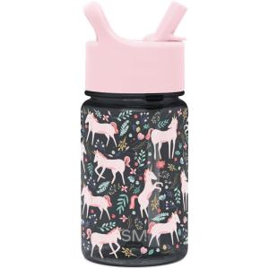 imageSimple Modern Blippi Kids Water Bottle Plastic BPAFree Tritan Cup with Leak Proof Straw Lid  Reusable and Durable for Toddlers Boys  Summit Collection  12oz Blippi Space Unicorn Fields