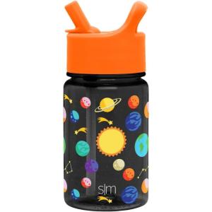 imageSimple Modern Blippi Kids Water Bottle Plastic BPAFree Tritan Cup with Leak Proof Straw Lid  Reusable and Durable for Toddlers Boys  Summit Collection  12oz Blippi Space Solar System