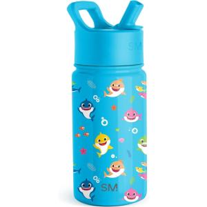 imageSimple Modern Kids Summit Water Bottle with Straw Lid  Blippi 14oz Stainless Steel Cup Insulated Tumbler for Toddlers School  Blippi SpaceBaby Shark Friends