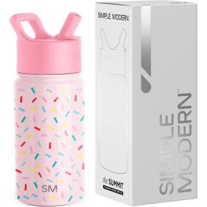 imageSimple Modern Kids Summit Water Bottle with Straw Lid  Blippi 14oz Stainless Steel Cup Insulated Tumbler for Toddlers School  Blippi SpaceConfetti