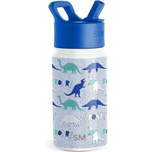 imageSimple Modern Kids Summit Water Bottle with Straw Lid  Blippi 14oz Stainless Steel Cup Insulated Tumbler for Toddlers School  Blippi SpaceDinosaur Roar