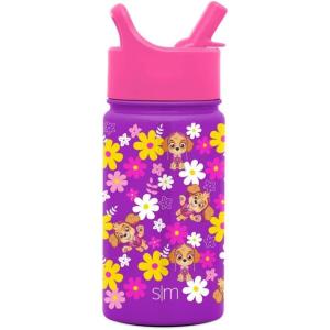 imageSimple Modern Kids Summit Water Bottle with Straw Lid  Blippi 14oz Stainless Steel Cup Insulated Tumbler for Toddlers School  Blippi SpacePaw Patrol Skye Flowers