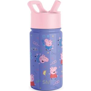 imageSimple Modern Kids Summit Water Bottle with Straw Lid  Blippi 14oz Stainless Steel Cup Insulated Tumbler for Toddlers School  Blippi SpacePeppa Pig Bubbles