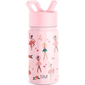 imageSimple Modern Kids Summit Water Bottle with Straw Lid  Blippi 14oz Stainless Steel Cup Insulated Tumbler for Toddlers School  Blippi SpacePink Ballerina