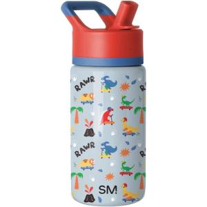 imageSimple Modern Kids Summit Water Bottle with Straw Lid  Blippi 14oz Stainless Steel Cup Insulated Tumbler for Toddlers School  Blippi SpaceRad Dino
