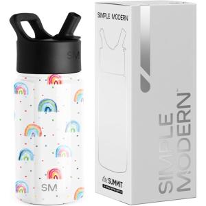 imageSimple Modern Kids Summit Water Bottle with Straw Lid  Blippi 14oz Stainless Steel Cup Insulated Tumbler for Toddlers School  Blippi SpaceRainbow Dream