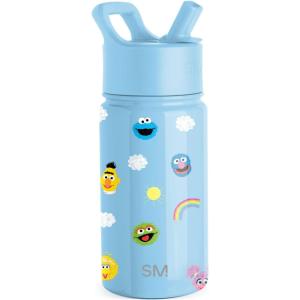 imageSimple Modern Kids Summit Water Bottle with Straw Lid  Blippi 14oz Stainless Steel Cup Insulated Tumbler for Toddlers School  Blippi SpaceSesame Street Pals