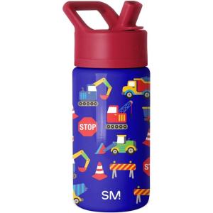 imageSimple Modern Kids Summit Water Bottle with Straw Lid  Blippi 14oz Stainless Steel Cup Insulated Tumbler for Toddlers School  Blippi SpaceUnder Construction