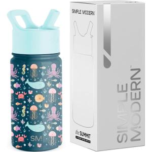 imageSimple Modern Kids Summit Water Bottle with Straw Lid  Blippi 14oz Stainless Steel Cup Insulated Tumbler for Toddlers School  Blippi SpaceUnder the Sea