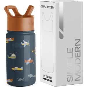 imageSimple Modern Kids Summit Water Bottle with Straw Lid  Blippi 14oz Stainless Steel Cup Insulated Tumbler for Toddlers School  Blippi SpaceWheels Up