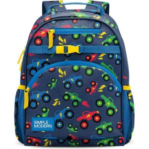 imageSimple Modern Medium Blippi Toddler Backpack for School Girls and Boys  Kindergarten Elementary Kids Backpack  Fletcher Collection  Kids  15quot tall  Blippi SpaceMonster Truck Rally
