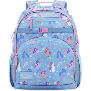 imageSimple Modern Medium Blippi Toddler Backpack for School Girls and Boys  Kindergarten Elementary Kids Backpack  Fletcher Collection  Kids  15quot tall  Blippi SpaceMy Little Pony Garden of Rainbows
