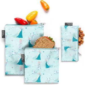 imageSimple Modern Disney Pixar Reusable Snack Bags for Kids Girls Boys  Food Safe BPA ampamp Phthalate Free Polyester Zip Pouches  Washable Sandwich Bag  Ellie Collection  3 pack  Pixar Mashup on BlueDisney Frozen Elsas Snowflake