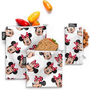 imageSimple Modern Disney Pixar Reusable Snack Bags for Kids Girls Boys  Food Safe BPA ampamp Phthalate Free Polyester Zip Pouches  Washable Sandwich Bag  Ellie Collection  3 pack  Pixar Mashup on BlueDisney Minnie Mouse Fun