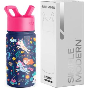 imageSimple Modern Kids Summit Water Bottle with Straw Lid  Disney Pixar Monsters Inc 18oz Stainless Steel Cup Insulated Tumbler for Boys Girls School  Dream TeamUnicorn Rainbows
