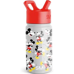 imageSimple Modern Kids Summit Water Bottle with Straw Lid  Disney Pixar Monsters Inc 18oz Stainless Steel Cup Insulated Tumbler for Boys Girls School  Dream TeamDisneyMickey Mouse Gray