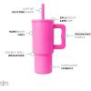 imageSimple Modern Barbie Kids 24 oz Tumbler with Handle and Silicone Straw Lid  Spill Proof Leak Resistant  Reusable Stainless Steel Bottle  Gift Kids Boys Girls  Trek Collection  Barbie CheckmateRaspberry Vibes