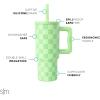 imageSimple Modern Barbie Kids 24 oz Tumbler with Handle and Silicone Straw Lid  Spill Proof Leak Resistant  Reusable Stainless Steel Bottle  Gift Kids Boys Girls  Trek Collection  Barbie CheckmatePattern Lime Checkmate
