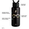 imageSimple Modern Disney Princess Water Bottle with Straw Lid Vacuum Insulated Stainless Steel Metal Thermos  Gifts for Women Reusable Leak Proof Flask  Summit Collection  32oz Seal of a PrincessHarry Potter Glasses