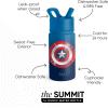 imageSimple Modern Kids Summit Water Bottle with Straw Lid  Teenage Mutant Ninja Turtles 18oz Stainless Steel Cu Insulated Tumbler for Boys School  TMNT Turtles UniteMarvelCaptain America Shield