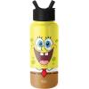 imageSimple Modern Disney Princess Water Bottle with Straw Lid Vacuum Insulated Stainless Steel Metal Thermos  Gifts for Women Reusable Leak Proof Flask  Summit Collection  32oz Seal of a PrincessViacom Spongebob Smile
