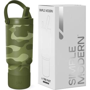 imageSimple Modern Barbie Kids 24 oz Tumbler with Handle and Silicone Straw Lid  Spill Proof Leak Resistant  Reusable Stainless Steel Bottle  Gift Kids Boys Girls  Trek Collection  Barbie CheckmatePattern Green Camo