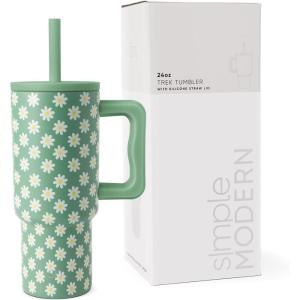 imageSimple Modern Barbie Kids 24 oz Tumbler with Handle and Silicone Straw Lid  Spill Proof Leak Resistant  Reusable Stainless Steel Bottle  Gift Kids Boys Girls  Trek Collection  Barbie CheckmatePattern Sage Florals