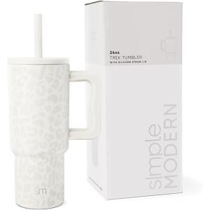 imageSimple Modern Barbie Kids 24 oz Tumbler with Handle and Silicone Straw Lid  Spill Proof Leak Resistant  Reusable Stainless Steel Bottle  Gift Kids Boys Girls  Trek Collection  Barbie CheckmatePattern Cream Leopard