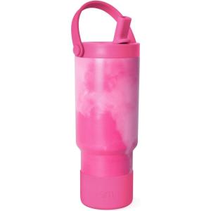 imageSimple Modern Barbie Kids 24 oz Tumbler with Handle and Silicone Straw Lid  Spill Proof Leak Resistant  Reusable Stainless Steel Bottle  Gift Kids Boys Girls  Trek Collection  Barbie CheckmatePattern Pink Whimsical Tie Dye