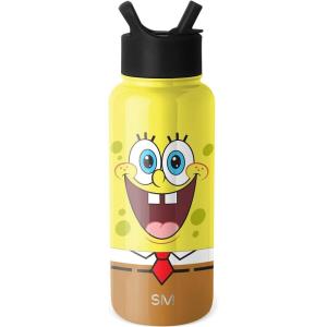 imageSimple Modern Disney Princess Water Bottle with Straw Lid Vacuum Insulated Stainless Steel Metal Thermos  Gifts for Women Reusable Leak Proof Flask  Summit Collection  32oz Seal of a PrincessViacom Spongebob Smile