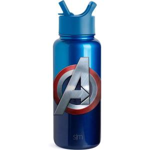 imageSimple Modern Disney Princess Water Bottle with Straw Lid Vacuum Insulated Stainless Steel Metal Thermos  Gifts for Women Reusable Leak Proof Flask  Summit Collection  32oz Seal of a PrincessMarvel Avengers Shield
