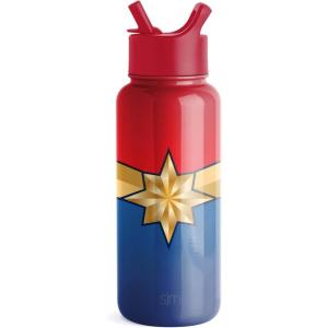 imageSimple Modern Disney Princess Water Bottle with Straw Lid Vacuum Insulated Stainless Steel Metal Thermos  Gifts for Women Reusable Leak Proof Flask  Summit Collection  32oz Seal of a PrincessMarvel Captain Marvel