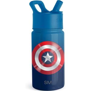 imageSimple Modern Kids Summit Water Bottle with Straw Lid  Teenage Mutant Ninja Turtles 18oz Stainless Steel Cu Insulated Tumbler for Boys School  TMNT Turtles UniteMarvelCaptain America Shield