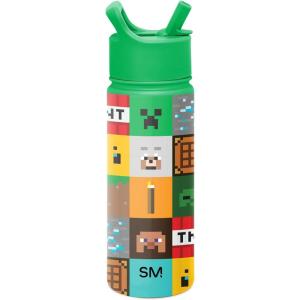 imageSimple Modern Kids Summit Water Bottle with Straw Lid  Teenage Mutant Ninja Turtles 18oz Stainless Steel Cu Insulated Tumbler for Boys School  TMNT Turtles UniteMinecraft Mashup