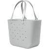 imageSimple Modern Large Beach Bag  Disney Waterproof Getaway Rubber Tote with Zipper Pocket for Travel Pool Boat Groceries Sports  Mickey Mouse on Sea Glass SageIce Gray