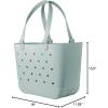 imageSimple Modern Large Beach Bag  Disney Waterproof Getaway Rubber Tote with Zipper Pocket for Travel Pool Boat Groceries Sports  Mickey Mouse on Sea Glass SageSea Glass Sage