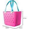 imageSimple Modern Large Beach Bag  Disney Waterproof Getaway Rubber Tote with Zipper Pocket for Travel Pool Boat Groceries Sports  Mickey Mouse on Sea Glass Sage80s Mix