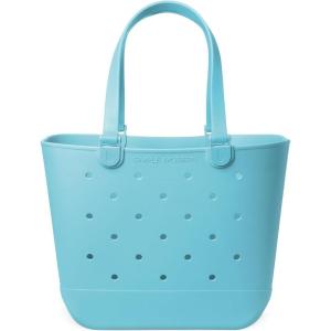 imageSimple Modern Large Beach Bag  Disney Waterproof Getaway Rubber Tote with Zipper Pocket for Travel Pool Boat Groceries Sports  Mickey Mouse on Sea Glass SageNantucket Tides