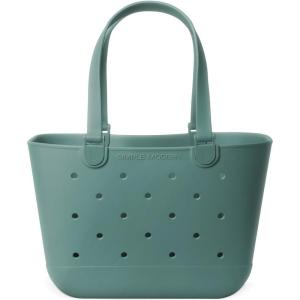 imageSimple Modern Large Beach Bag  Disney Waterproof Getaway Rubber Tote with Zipper Pocket for Travel Pool Boat Groceries Sports  Mickey Mouse on Sea Glass SageLaguna