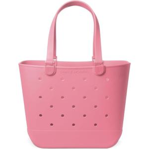 imageSimple Modern Large Beach Bag  Disney Waterproof Getaway Rubber Tote with Zipper Pocket for Travel Pool Boat Groceries Sports  Mickey Mouse on Sea Glass SageVelvet Pink