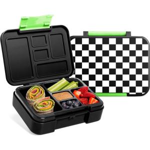 imageSimple Modern Marvel Bento Lunch Box for Kids  BPA Free Leakproof Dishwasher Safe  Lunch Container for Girls and Boys Toddlers  Porter Collection  5 Compartments  Go Spidey GoPattern Black and White Checkmate