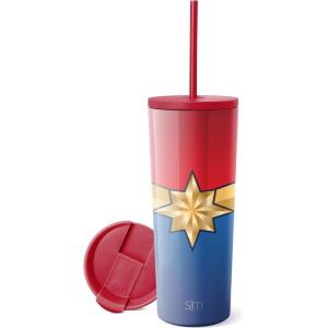 imageSimple Modern Marvel Thanos Insulated Tumbler Cup with Flip Lid and Straw Lid  Gifts for Women Men Reusable Stainless Steel Water Bottle Travel Mug  Classic Collection  24oz Thanos InfinityMarvel Captain Marvel