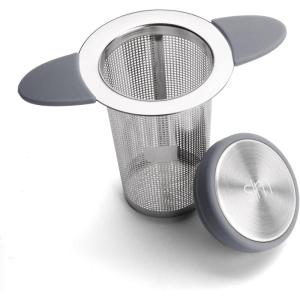 imageSimple Modern Tea Infuser Reusable Strainer Steeper for Loose Leaf 188 Stainless Steel Mesh Slate Gray