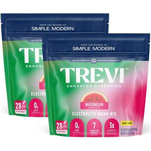imageTREVI Sugar Free Electrolytes  Drink Mix Hydration Powder Packets  28 Count  RaspberryWatermelon