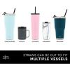 imageSimple Modern Stainless Steel Reusable Straws  Toxin Free and Waste Reducing Straw for Tumblers and Travel Mugs  Classic Collection  4 Count Pack of 1  Stainless SteelMidnight Black