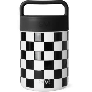 imageSimple Modern Food Jar for Hot Food  Reusable Stainless Steel Vacuum Insulated Leak Proof Lunch Storage for Smoothie Bowl Soup Oatmeal  Provision Collection  12oz  MoonlightPattern Black and White Checkmate