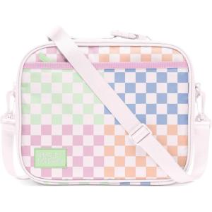 imageSimple Modern Hadley with Shoulder Strap  Lunch Box for Kids Teens and Adults  Insulated Bag for Girls Boys Women Men  Meal Containers with Exterior and Interior Pockets  Midnight BlackPattern Hopscotch Checkmate